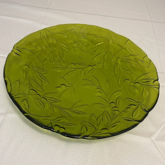 Green Pressed Glass Platter - Picture 3 of 7